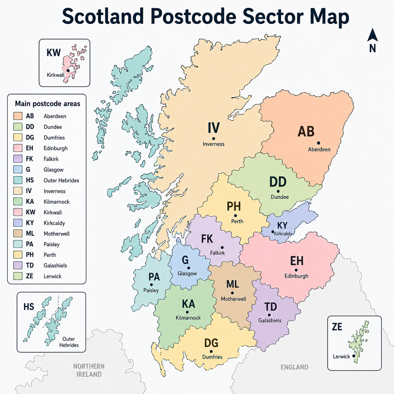 Scotland postcode map
