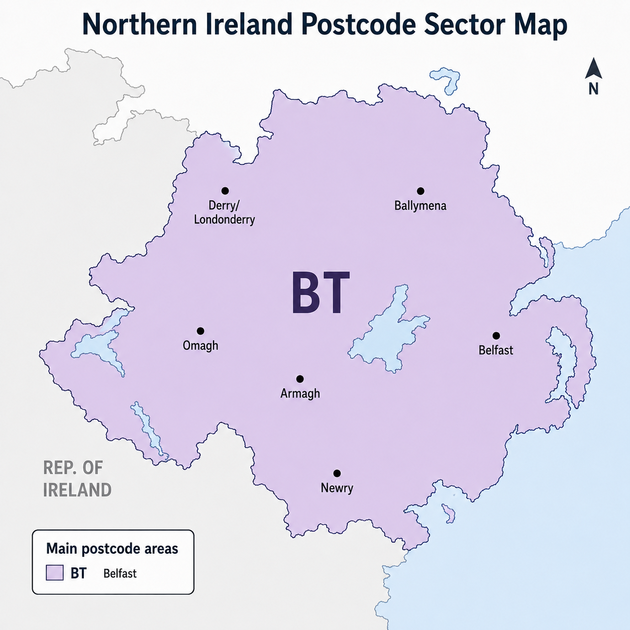 Northern Ireland postcode map