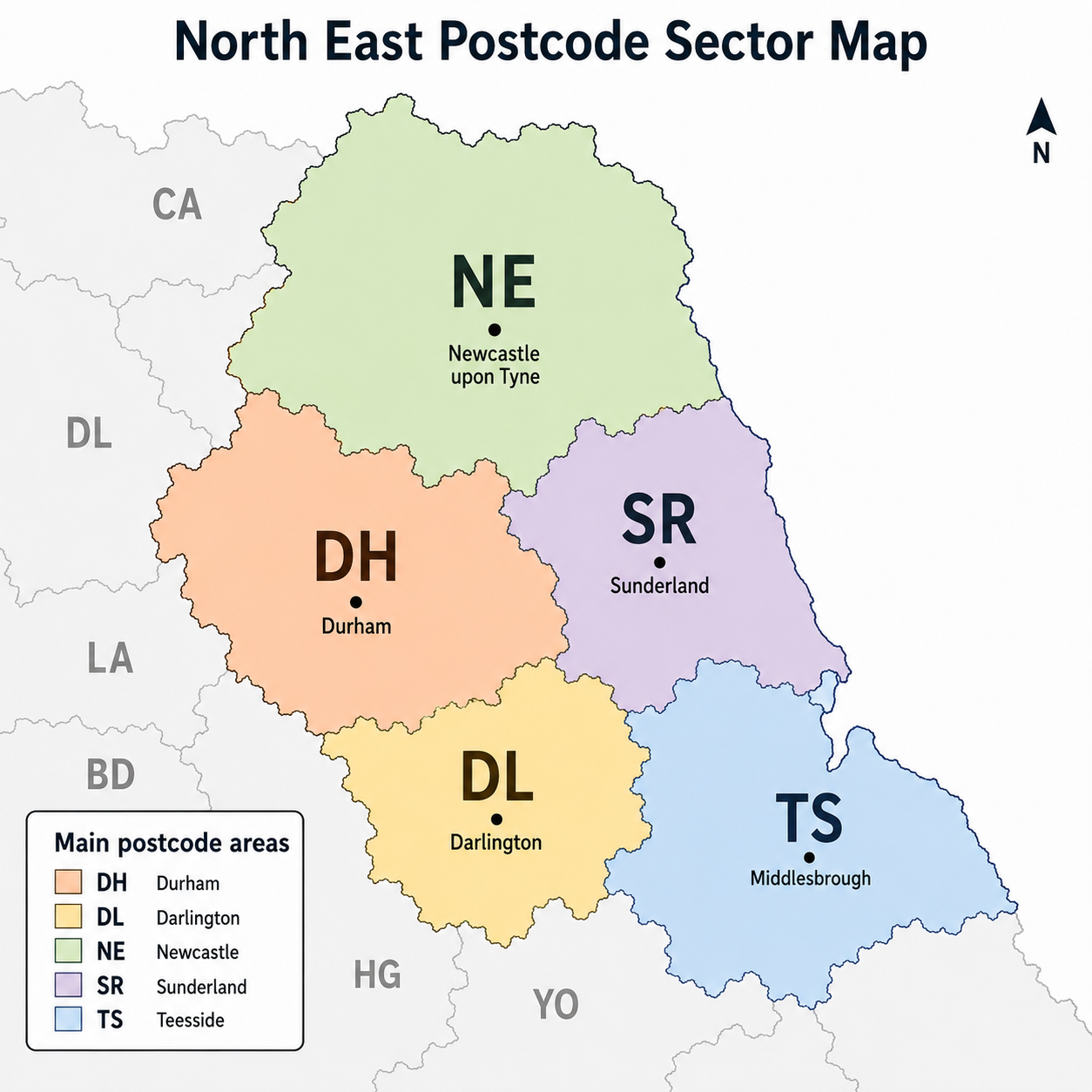 North East postcode map